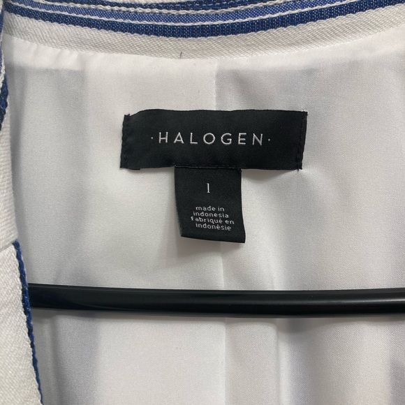 Halogen Blue & White Striped Blazer, Business Casual, Women’s, Size Large - Picture 3 of 7